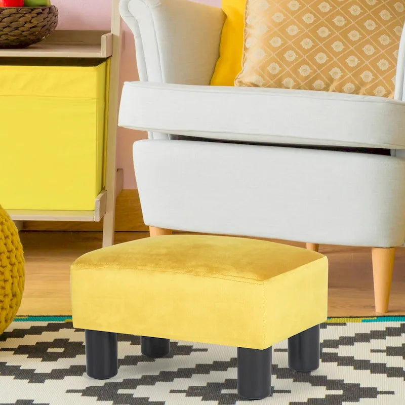Tabouret repose-pieds ottoman en similicuir - Assise carrée rembourrée