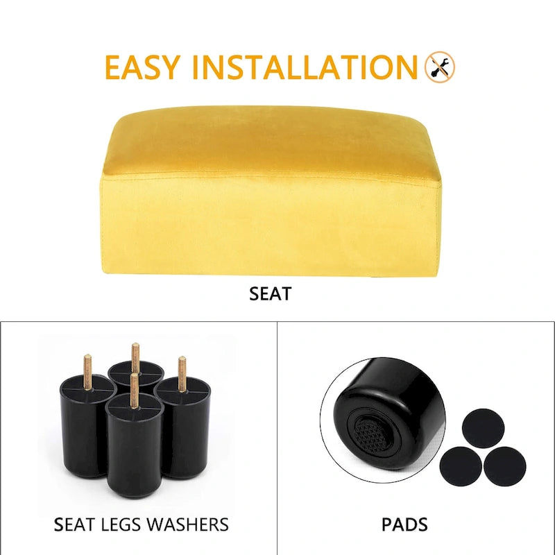 Tabouret repose-pieds ottoman en similicuir - Assise carrée rembourrée