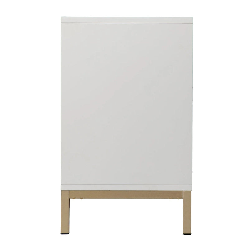 Meuble d'appoint buffet contemporain à 2 portes avec quincaillerie dorée
