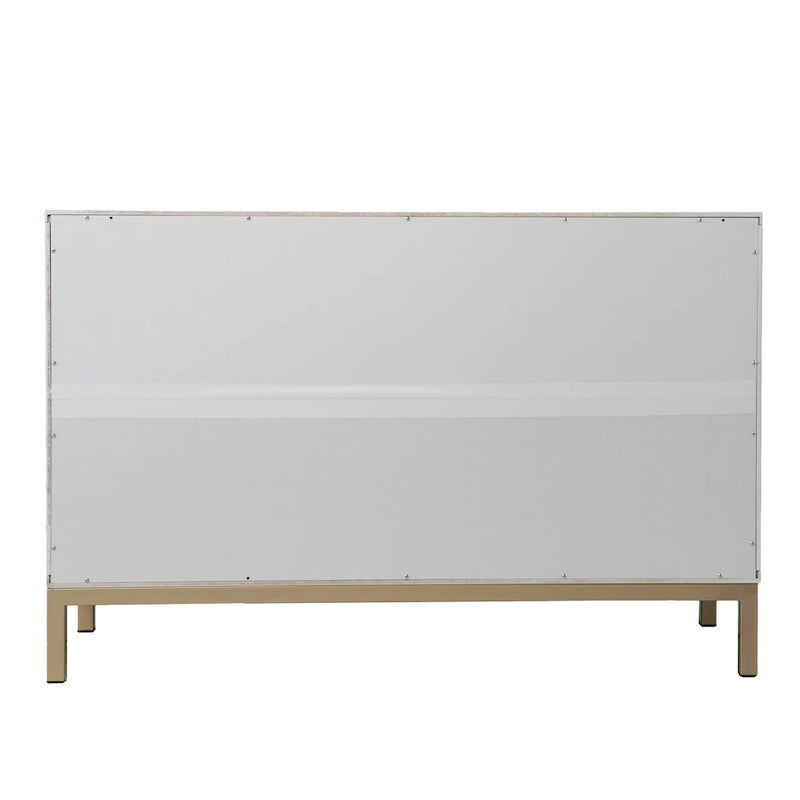 Meuble d'appoint buffet contemporain à 2 portes avec quincaillerie dorée