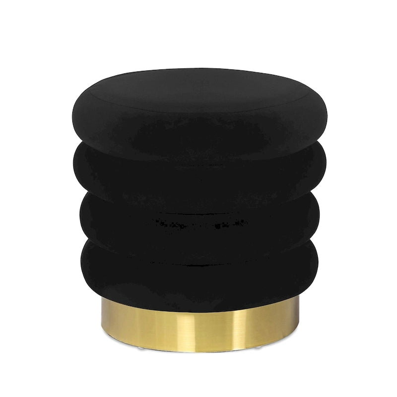 Repose-pieds rond en velours ottoman