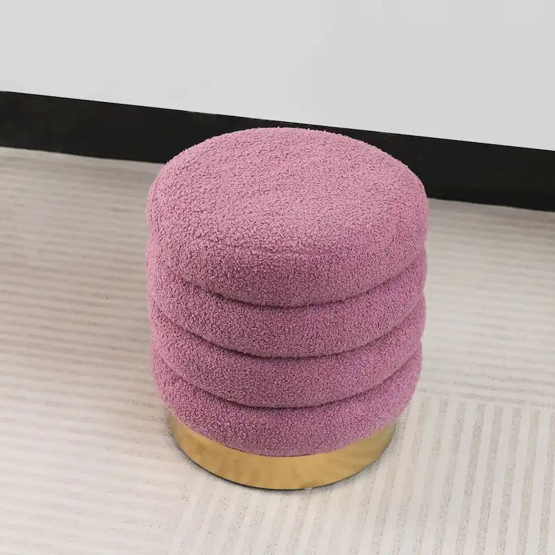 Repose-pieds rond en velours ottoman