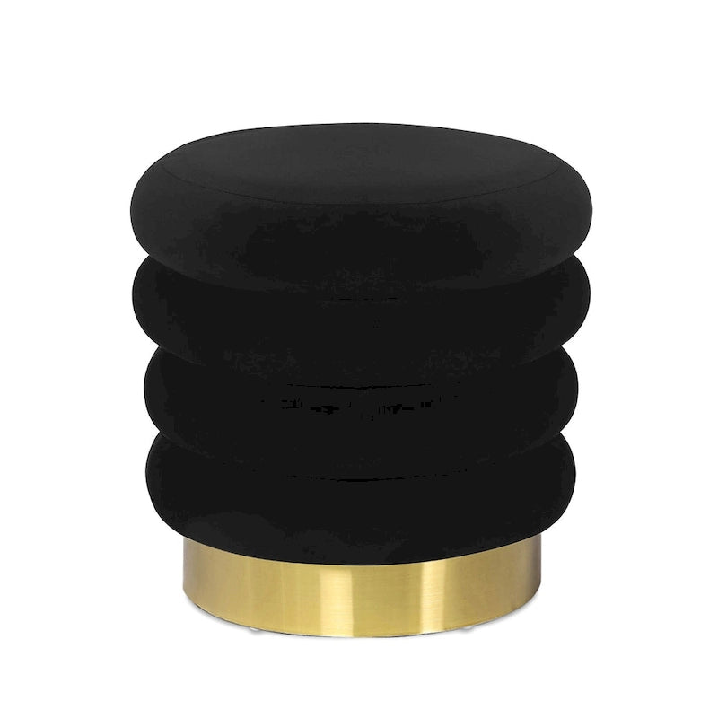 Repose-pieds rond en velours ottoman