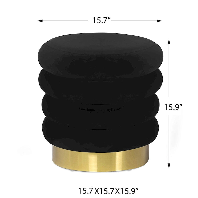 Repose-pieds rond en velours ottoman