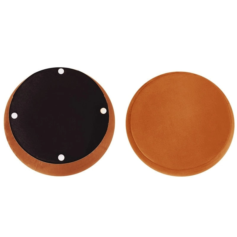 Repose-pieds rond en velours ottoman
