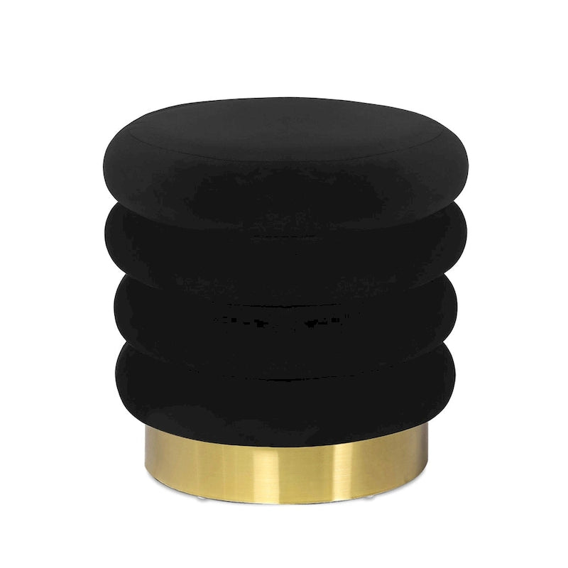 Repose-pieds rond en velours ottoman