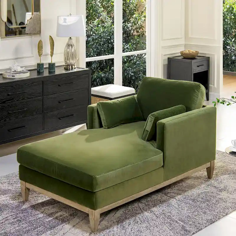 Knox 65 Modern Farmhouse Performance Velvet Chaise Lounge Chair