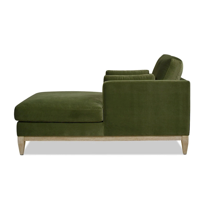 Chaise longue en velours performance de style moderne et rustique, 65 po