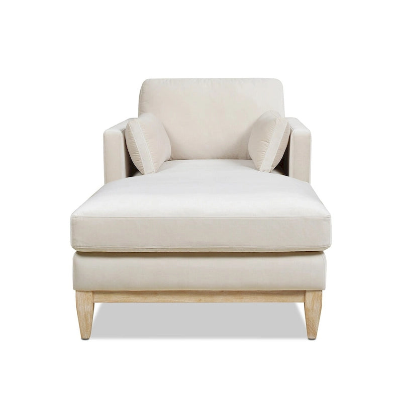 Chaise longue en velours performance de style moderne et rustique, 65 po