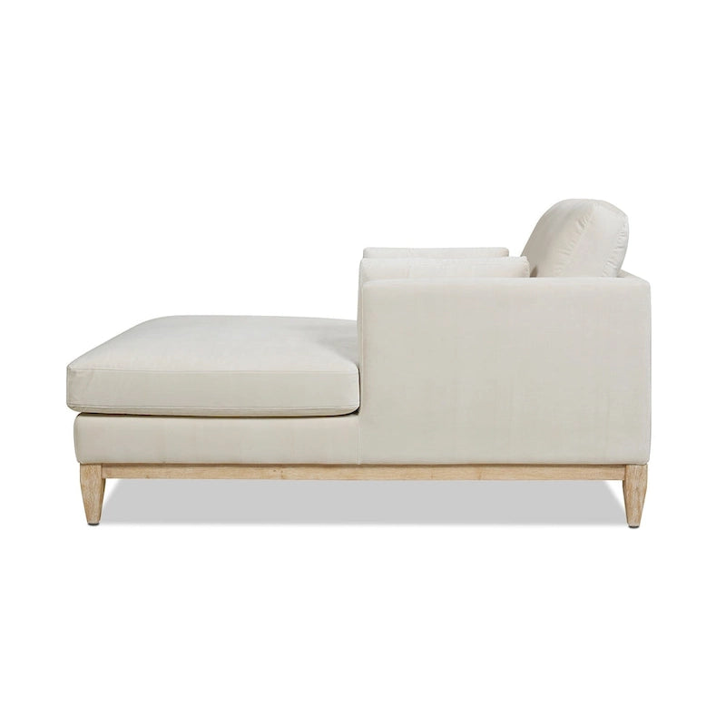 Chaise longue en velours performance de style moderne et rustique, 65 po