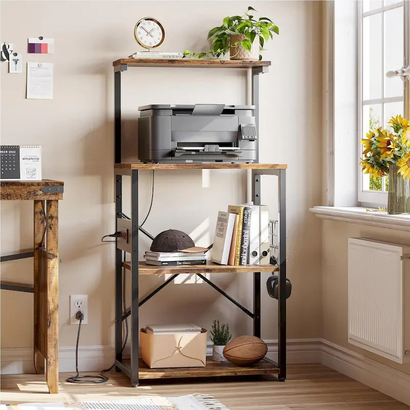 Étagère de boulanger de cuisine avec étagères de rangement et support pour micro-ondes