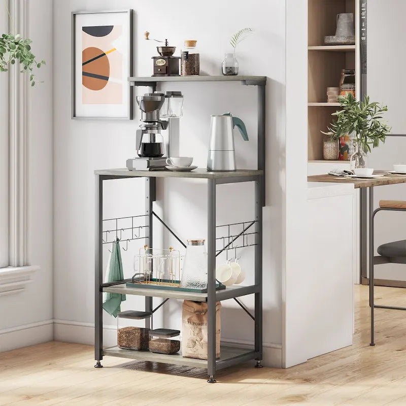Étagère de boulanger de cuisine avec étagères de rangement et support pour micro-ondes