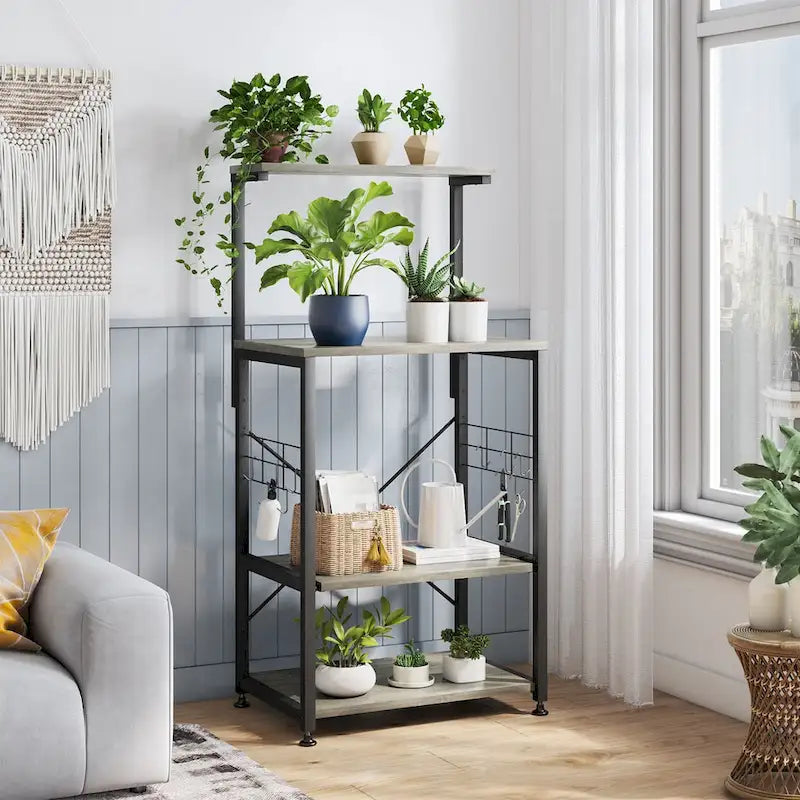 Étagère de boulanger de cuisine avec étagères de rangement et support pour micro-ondes