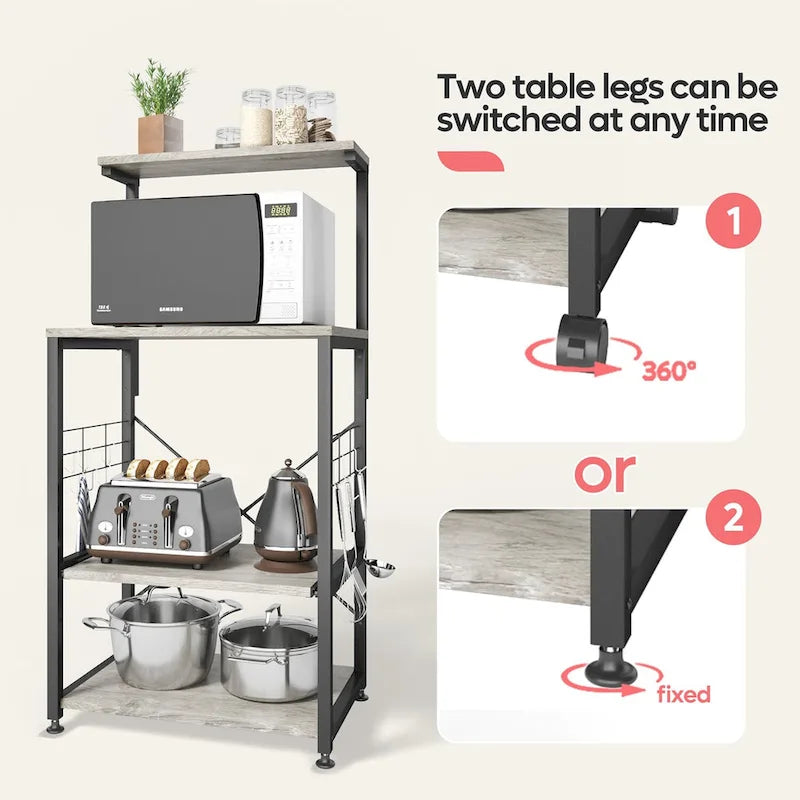 Étagère de boulanger de cuisine avec étagères de rangement et support pour micro-ondes