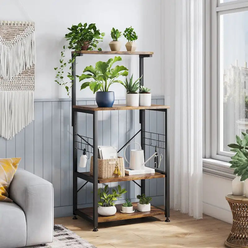 Étagère de boulanger de cuisine avec étagères de rangement et support pour micro-ondes