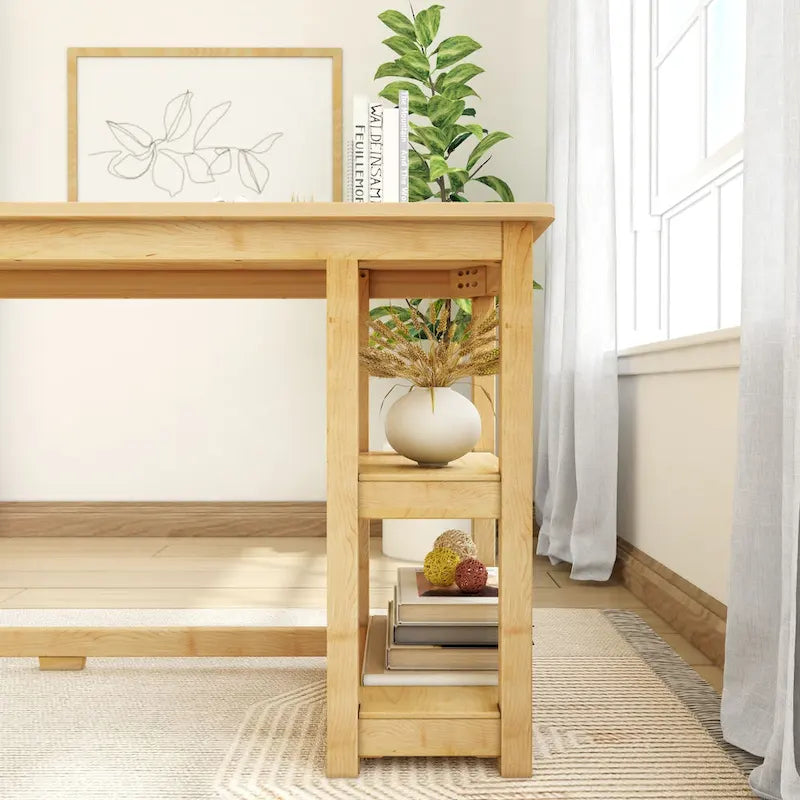 Bureau informatique avec étagères