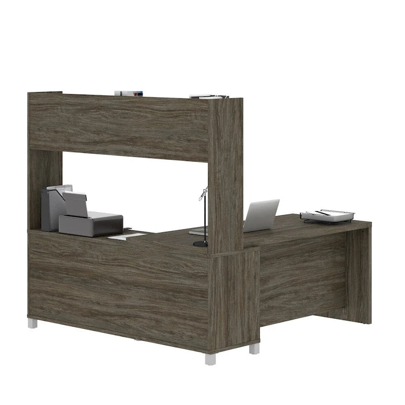 Bureau en L avec huche ouverte