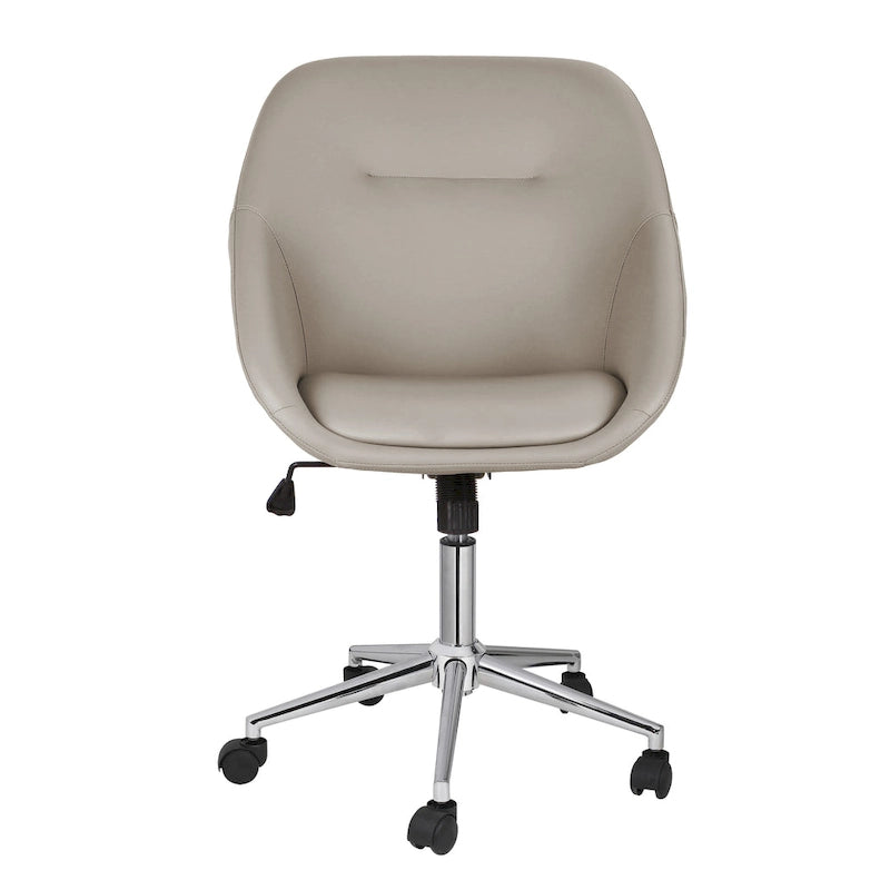 Chaise de bureau pivotante avec piètement chromé, cuir PU