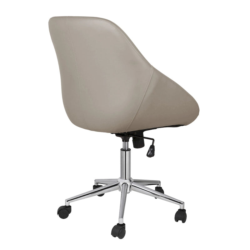 Chaise de bureau pivotante avec piètement chromé, cuir PU
