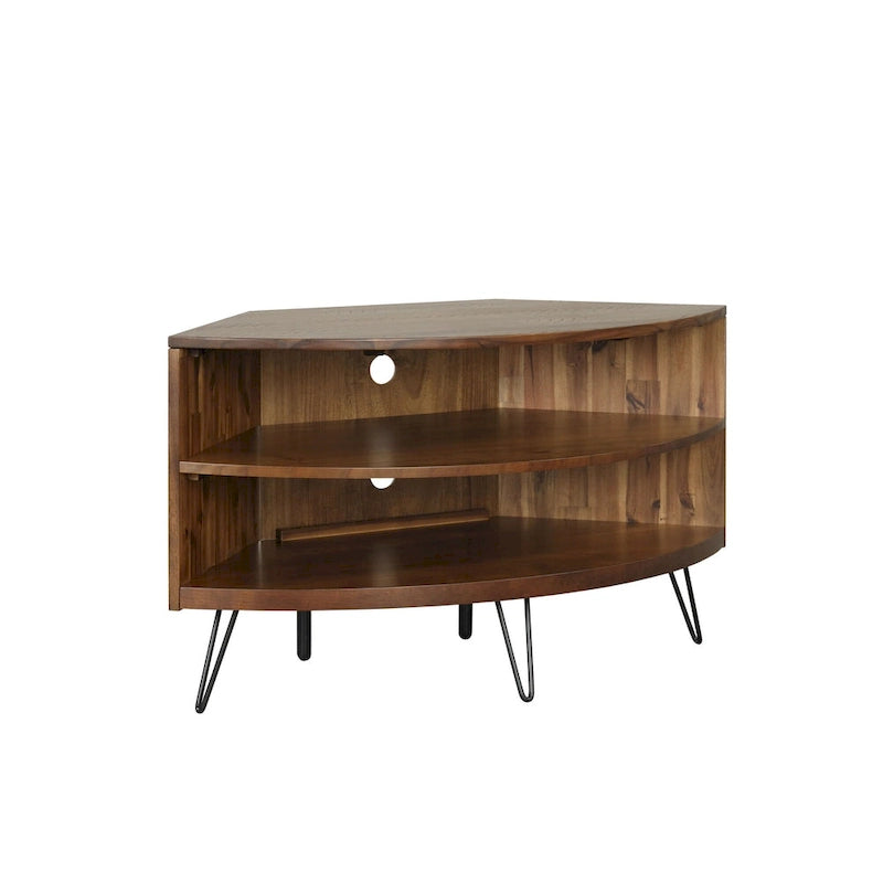 Solid Acacia 43-inch Corner Media Stand