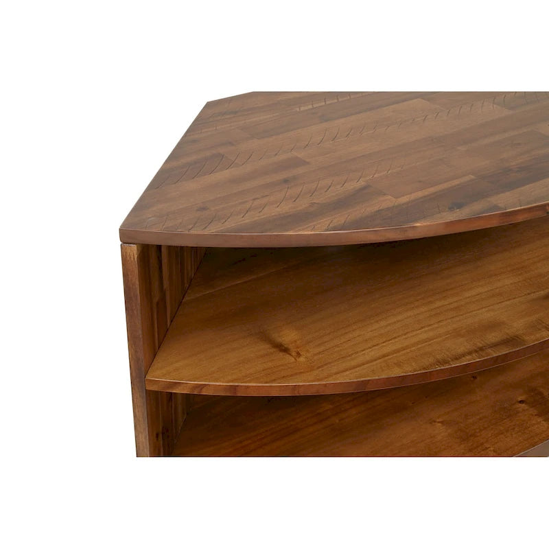 Meuble TV d'angle 109 cm en acacia massif