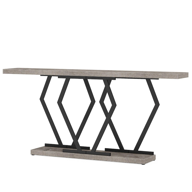 Console de 180 cm avec plateau en faux marbre et pieds en métal