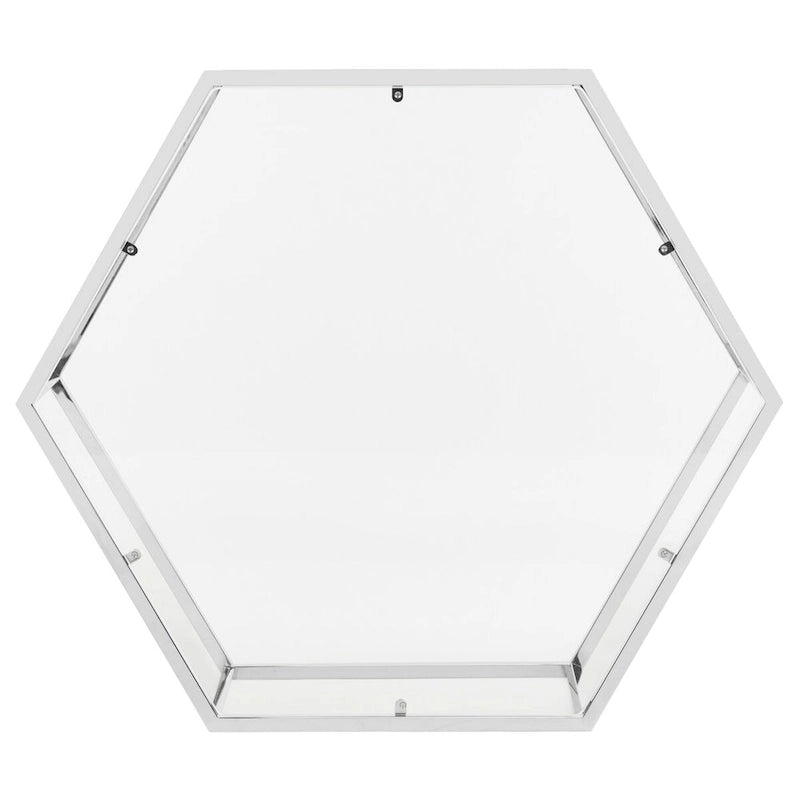 Table basse hexagonale en verre et chrome - 36,2 x 31,5 x 13,8