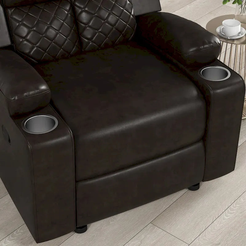 Fauteuil inclinable manuel avec dossier et accoudoirs surdimensionnés
