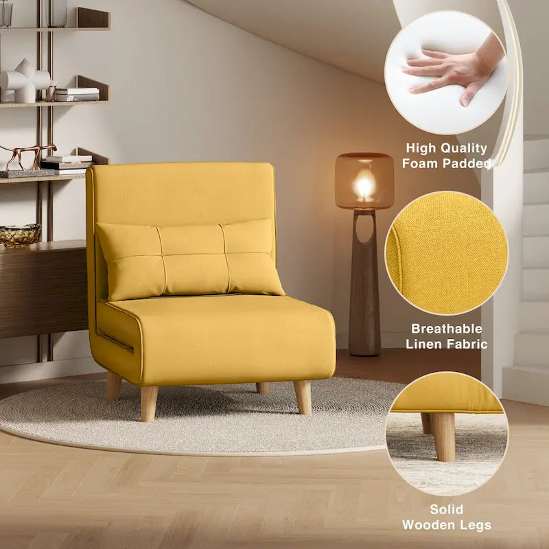 Fauteuil-lit convertible 3-en-1 avec oreiller