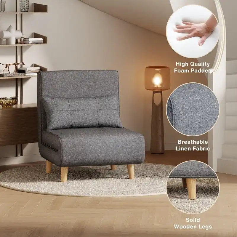 Fauteuil-lit convertible 3-en-1 avec oreiller