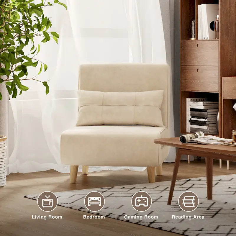 Fauteuil-lit convertible 3-en-1 avec oreiller