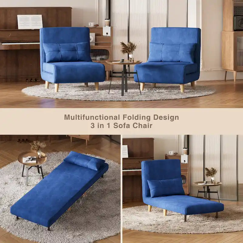 Fauteuil-lit convertible 3-en-1 avec oreiller