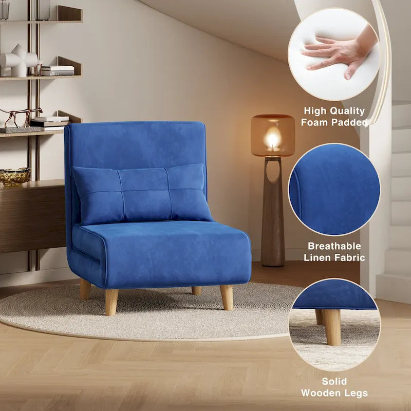Fauteuil-lit convertible 3-en-1 avec oreiller