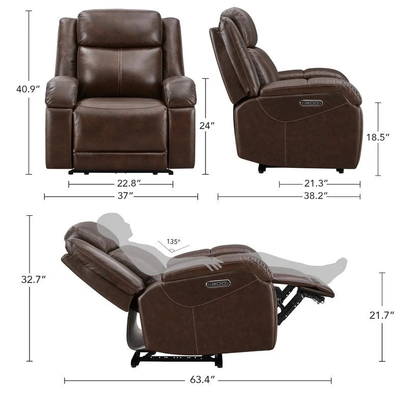 Fauteuil inclinable électrique avec appui-tête électrique et ports de chargement