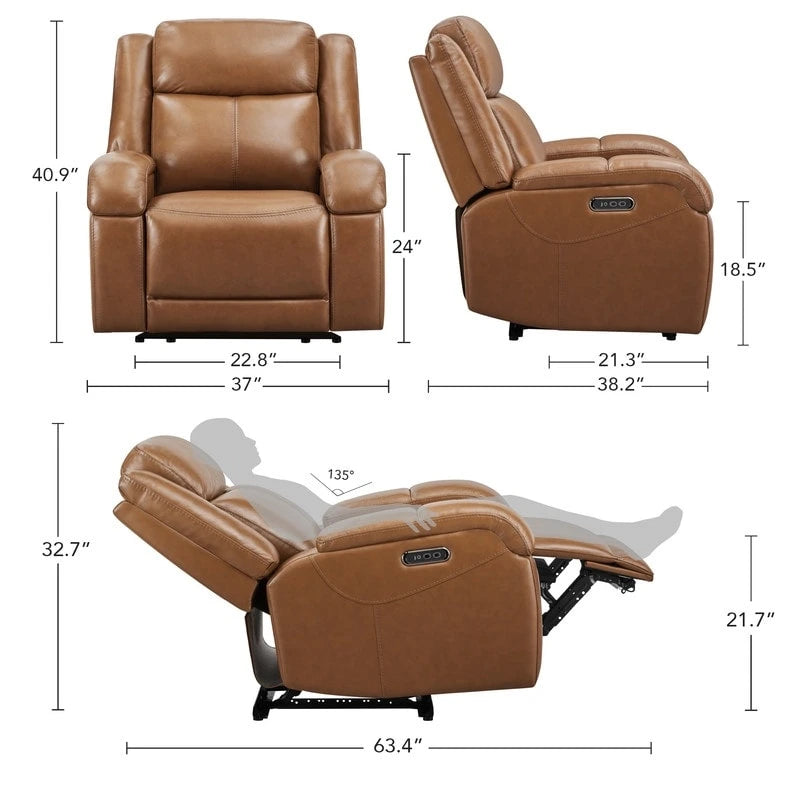 Fauteuil inclinable électrique avec appui-tête électrique et ports de chargement