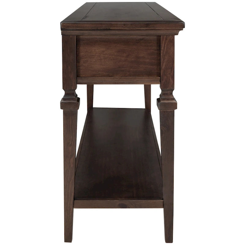 Console classique avec 3 tiroirs supérieurs et étagère inférieure ouverte