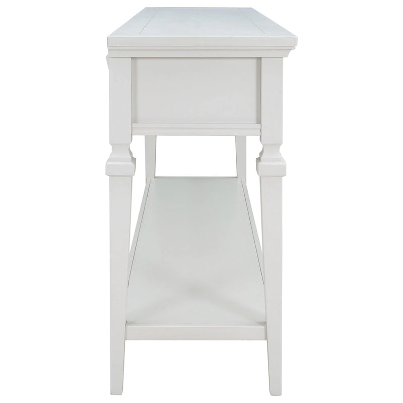 Console classique avec 3 tiroirs supérieurs et étagère inférieure ouverte