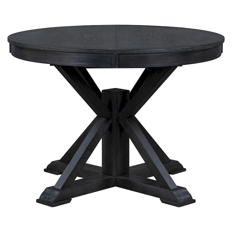 Table à manger extensible de style rétro avec rallonge de 12 pouces