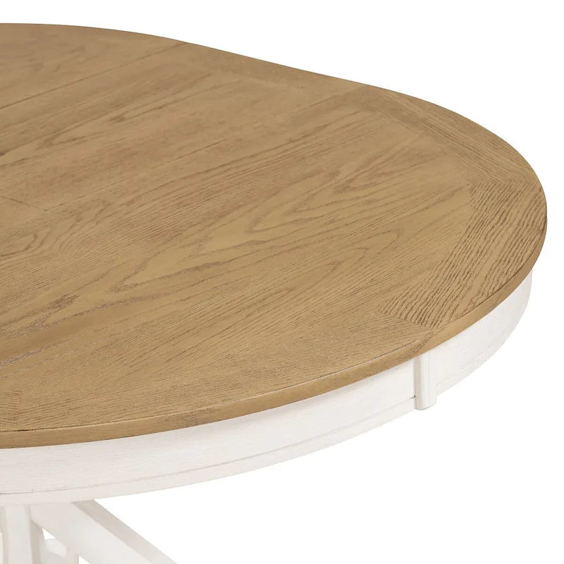 Table à manger extensible de style rétro avec rallonge de 12 pouces