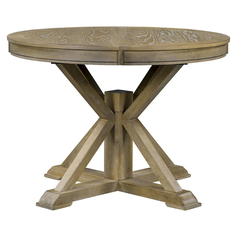 Table à manger extensible de style rétro avec rallonge de 12 pouces