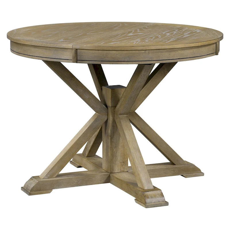 Table à manger extensible de style rétro avec rallonge de 12 pouces