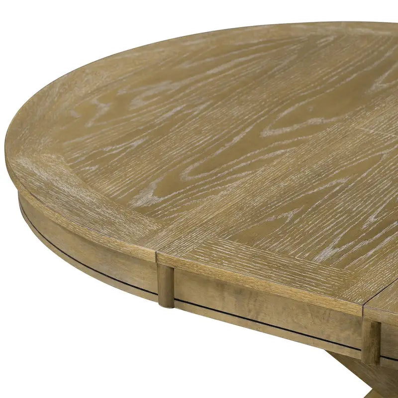 Table à manger extensible de style rétro avec rallonge de 12 pouces