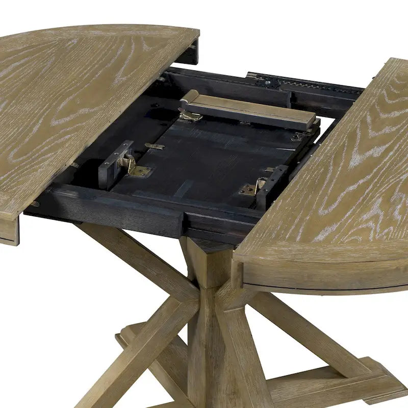 Table à manger extensible de style rétro avec rallonge de 12 pouces