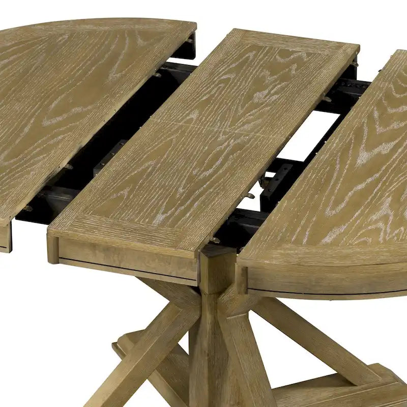 Table à manger extensible de style rétro avec rallonge de 12 pouces
