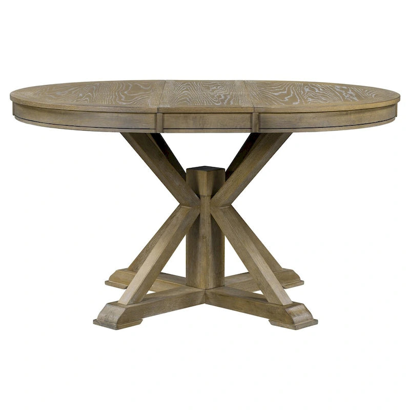 Table à manger extensible de style rétro avec rallonge de 12 pouces