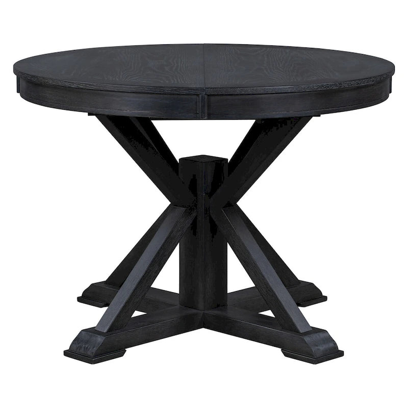 Table à manger extensible de style rétro avec rallonge de 12 pouces