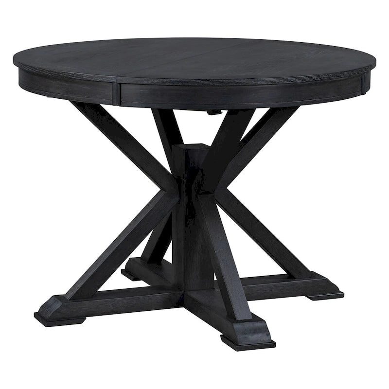 Table à manger extensible de style rétro avec rallonge de 12 pouces