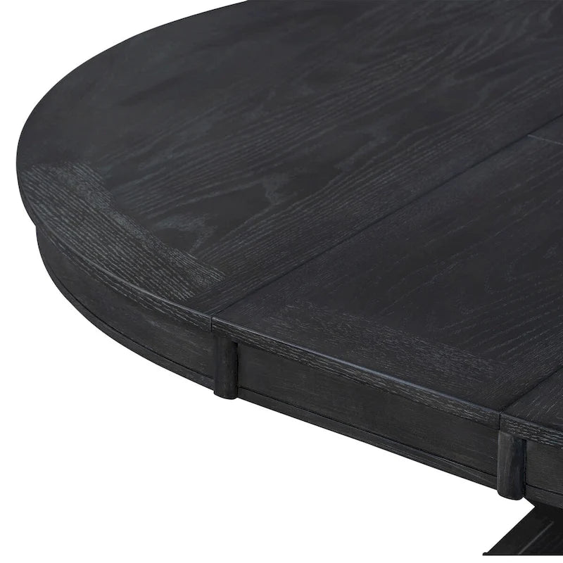 Table à manger extensible de style rétro avec rallonge de 12 pouces