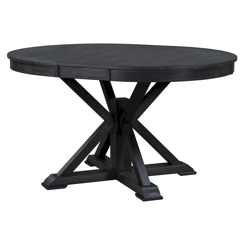 Table à manger extensible de style rétro avec rallonge de 12 pouces