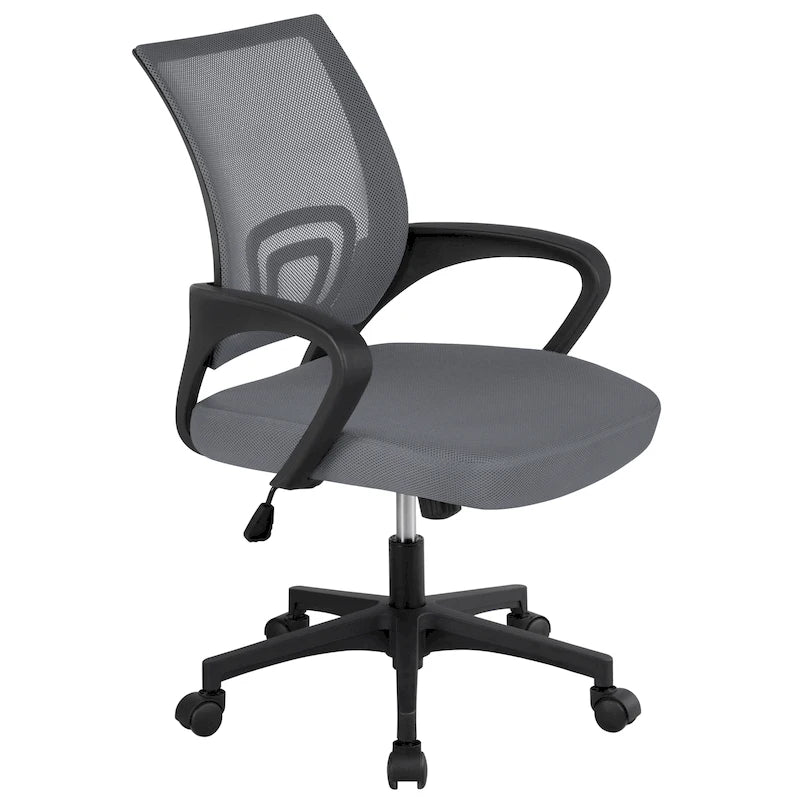 Chaise de bureau ergonomique pivotante à dossier mi-hauteur en maille réglable